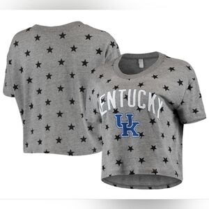 Women's Gray Kentucky (UK) Wildcats Cropped T-Shirt, L ~ NWT